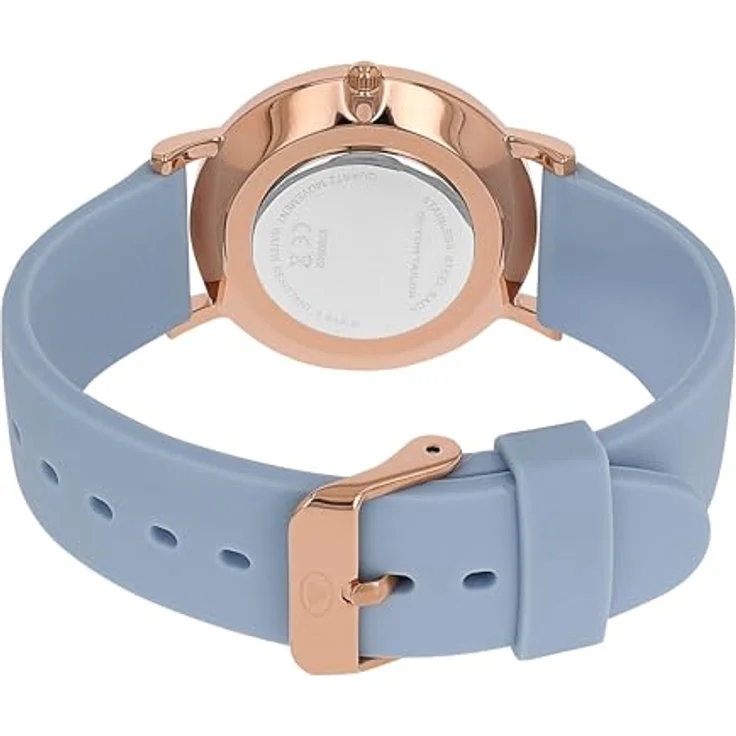 Tom Tailor Damen Armbanduhr 2100502, Silikonband mit Kristall, Gold, wasserdicht 3 bar, in Uhren Geschenkbox – Bild 4