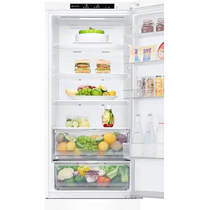 LG GBP62SWNAC, Klasse A, 384 L, Kühl-/ Gefrierkombination, Frische Features, Kühlschrank mit Gefrierfach und Innendisplay, DoorCooling+, LINEARCooling, 59,5 x 203 x 67,5 cm ꟷ Super White – Bild 3
