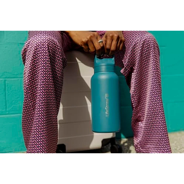 LifeStraw Wasserfilterflasche Go 2.0 schwarz Edelstahl isoliert 1 Liter-Schwarz - BPA-frei, 2-Stufen-Filter, 1 Liter Fassungsvermögen – Bild 6