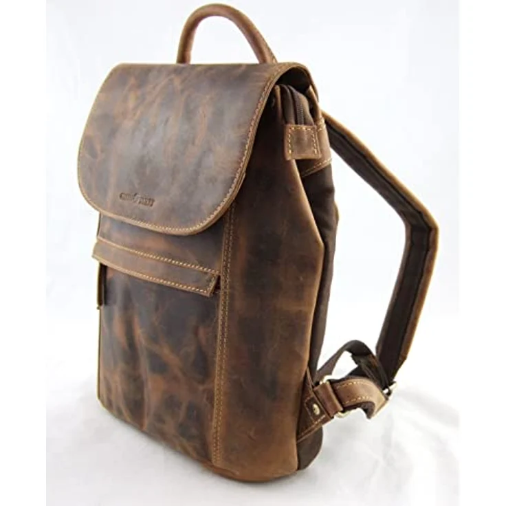 Greenburry Vintage City Rucksack, Leder 35 cm, braun, 100% Leder, 28 cm x 9 cm x 35 cm – Bild 8