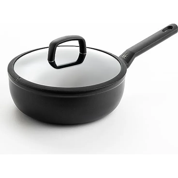 BK Easy Induction Ceramic Keramische Antihaft-Schmortopfpfanne 24 cm/3,4 l mit Deckel, PFAS-frei, Induktion, Backofenfest bis 160˚C, Stay-Cool-Griff, Spülmaschinenfest, Schwarz