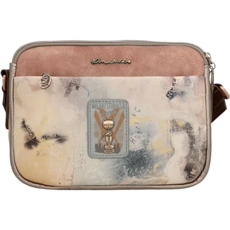 Anekke Hollywood Umhängetasche, Damen Handtasche aus Kunstleder mit 2 Hauptfächern, 25 cm, Mehrfarbig – Bild 6