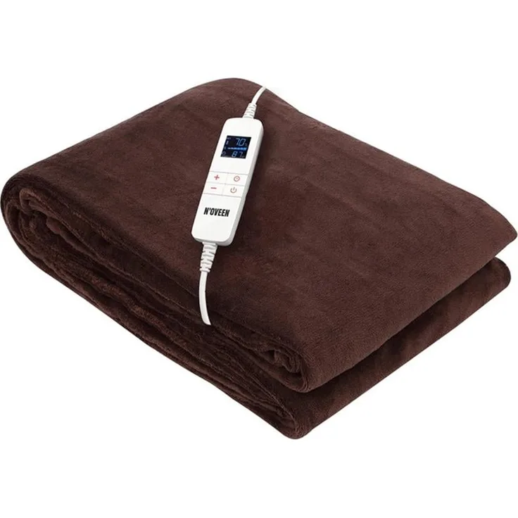 Noveen Heizdecke EB655 Braun Superweich 180x130cm, Elektrische Decke