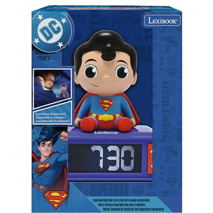 Lexibook Superman Nachtlicht-Wecker RL800SU mit LCD-Bildschirm, 6 Klingeltönen und Schlummerfunktion – Bild 5