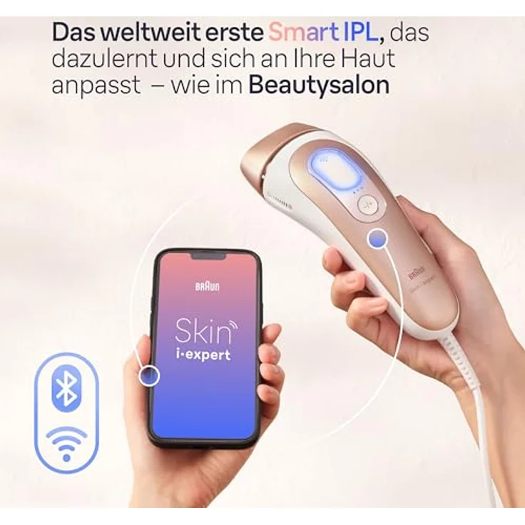 Braun Smart IPL Skin i·expert, Haarentfernung für zu Hause, Gratis App, Aufbewahrungstasche, Venus Rasierer, 4 Aufsätze, PL7387 – Bild 3