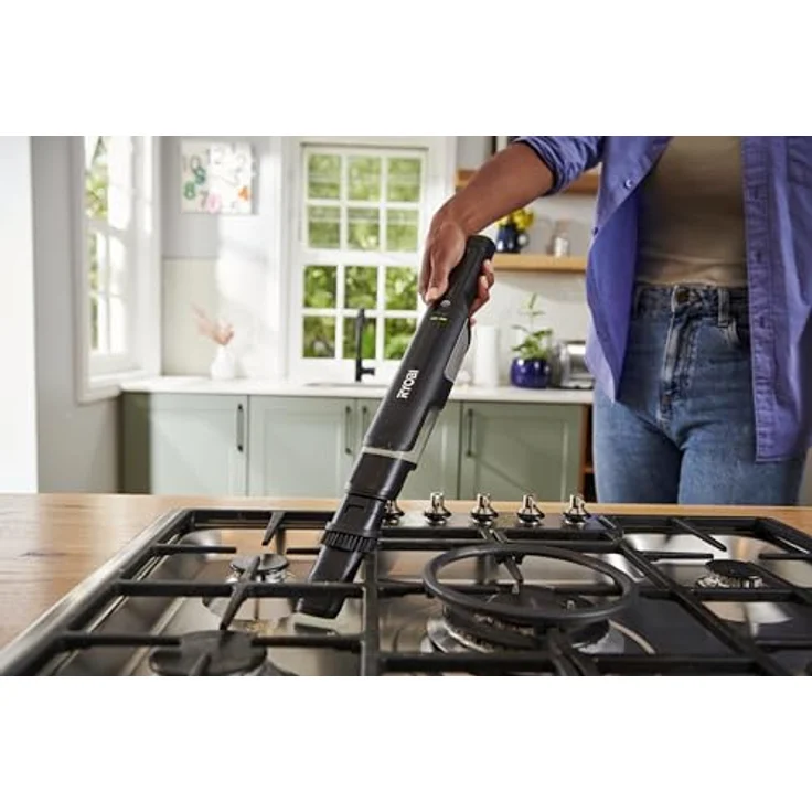 Ryobi RHV44-220G 4V USB-Handstaubsauger mit bürstenlosem Motor, 50 Airwatts, Dockingstation, Polster- & Fugendüse – Bild 8