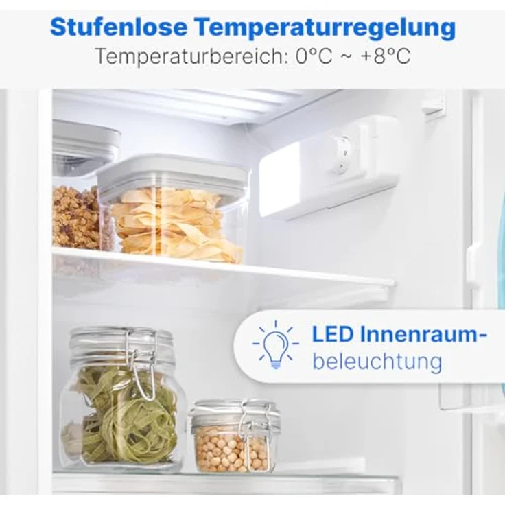 Bomann® Fridge KS 7254, Mini Kühlschrank mit Gefrierfach, 91L, 2 Ablagen, wechselbarer Türanschlag, leise, weiß – Bild 5
