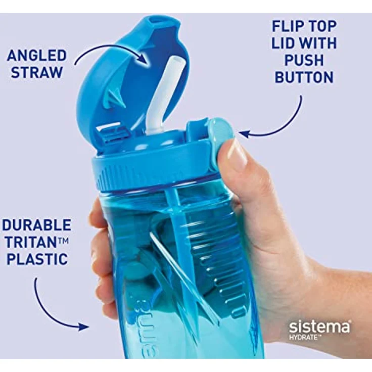 Sistema Quick Flip Trinkflasche, Farblich Sortiert, 520 ml – Bild 6