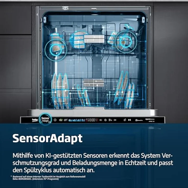 BEKO BDFN36462XP Geschirrspüler, freistehend mit Unterbaumöglichkeit, 14 Maßgedecke, 38 dB (A), Grau, Smart-Funktionen mit HomeWhiz – Bild 3