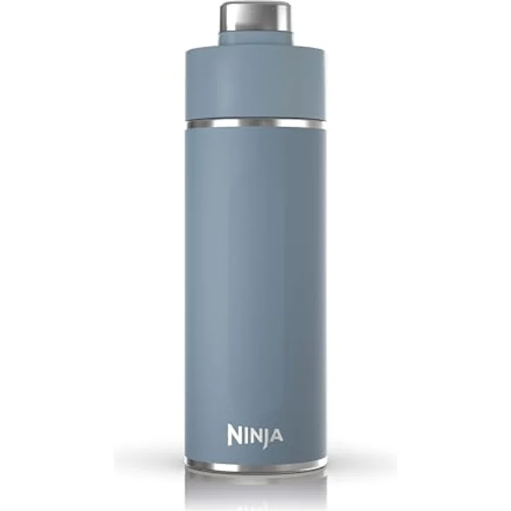 Ninja Thirsti Wasserflasche/Thermobecher to go, 700ml, für kohlensäurehaltige, heiße & kalte Getränke, dreifach isolierter Travel Mug, Edelstahlflasche, Blau – Bild 1