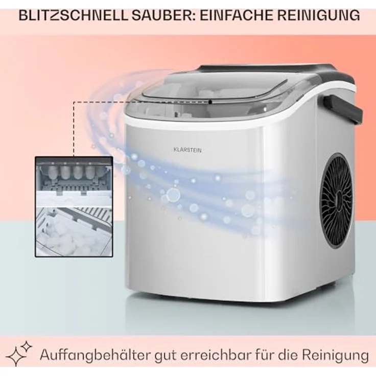 Klarstein Eiswürfelmaschine, 1,3L Wassertank, 12kg Eis in 24h, Selbstreinigend – Bild 5