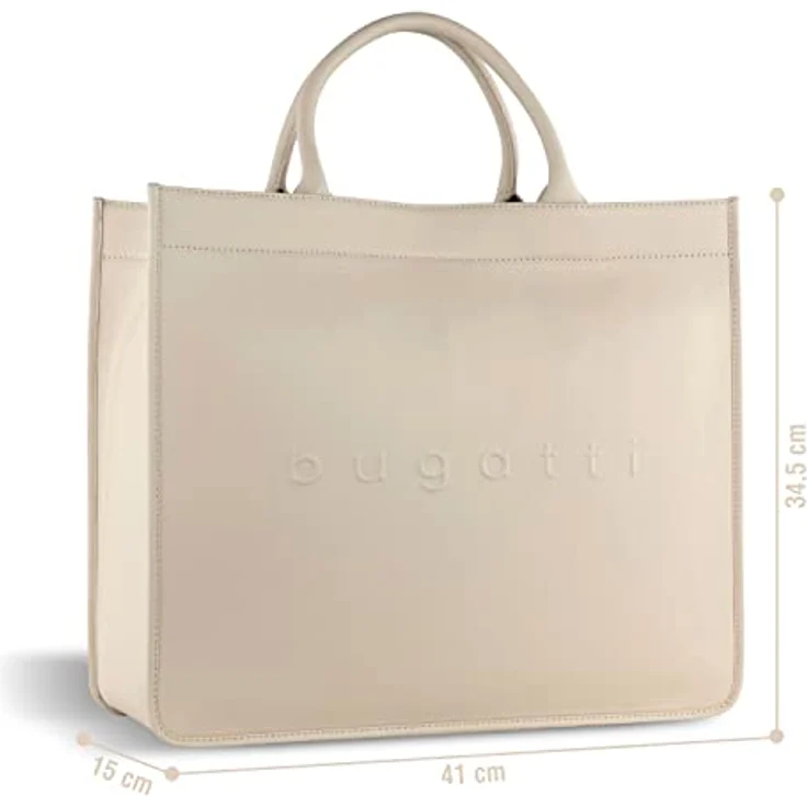 Bugatti Shopper Daphne Tote Bag, hochwertiges Rindleder, geflochtener Henkel und Schultergurt, schwarz – Bild 2