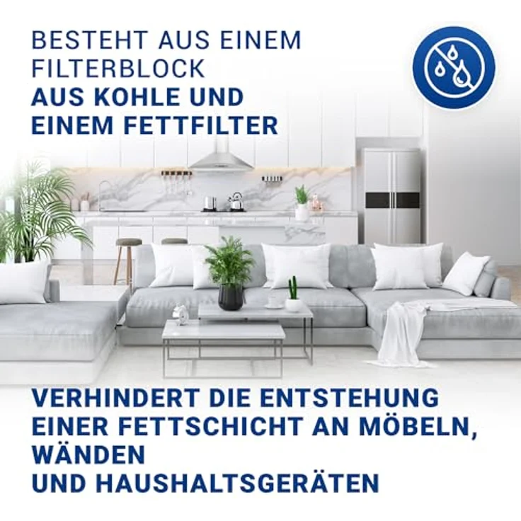 VIOKS Aktivkohlefilter für Dunstabzugshaube, Ersatzfilter passend für Amica KF 17141/17147, langlebig und einfach zu wechseln, 232 mm x 204 mm x 14 mm – Bild 4