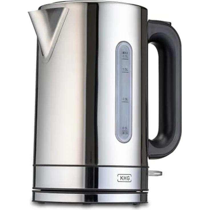 KHG Wasserkocher WK-1702 ES, Edelstahl, 1,7 Liter Fassvermögen, Abschaltautomatik – Bild 1