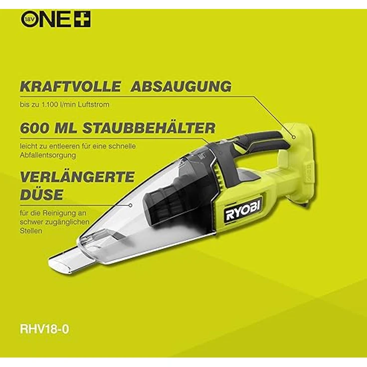 Ryobi RHV18-0 Akku-Handsauger 18V, Handstaubsauger, 600ml Volumen – Bild 2