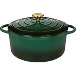 Küchenprofi Gusseisen Bräter mit Deckel, grün/innen schwarz , 26 cm, Schmortopf, Auflaufform, Dutch Oven, Brotbacktopf, emailliert, für alle Herdarten(inkl. Induktion), zum Schmoren,Backen,Braten