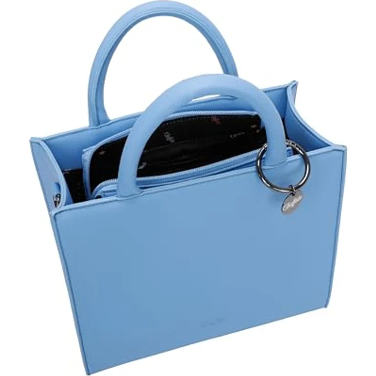 Buffalo Big Boxy Handtasche 26 cm, kompakte modische Handtasche in Blau mit abnehmbarem, verstellbarem Schulterriemen – Bild 6