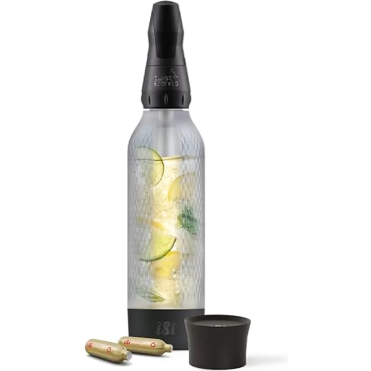 iSi Twist'n Sparkle Virtuoso Wassersprudler 0.95L – Soda Maker für Sprudelwasser, Säfte & Cocktails mit rutschfester Silikon Hülle – Qualitätsprodukt aus Österreich – Bild 1