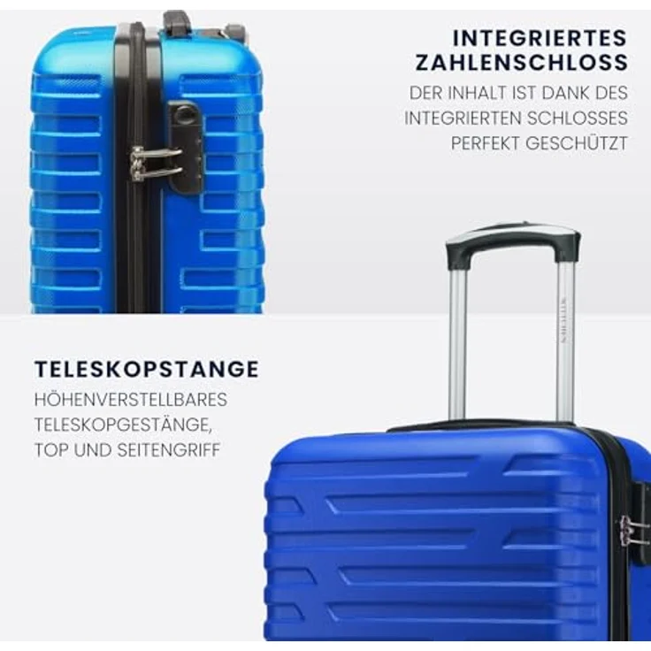 WITTCHEN A-line II Kabinengepäck Kabinenkoffer Handgepäck Rollkoffer Reisekoffer Bordkoffer Hartschale ABS Größe S in Blau – Bild 5