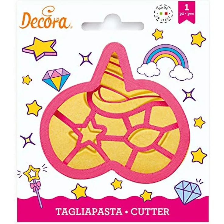 DECORA 0255100 Ausstecher aus Kunststoff - Einhorn-maske, Plastic