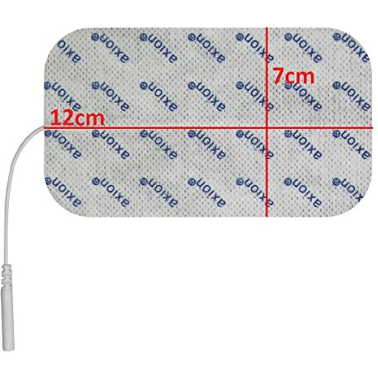 Axion Elektrodenpads, TENS EMS Elektroden 12x7cm mit 2mm Steckanschluss, selbstklebend, 2 Stück – Bild 3