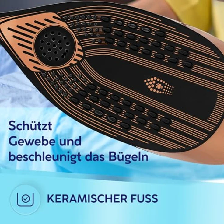 MPM Dampfbügeleisen 3500W, Bügeleisen mit LCD Display, Vertikaldampf 60g/min, Keramiksohle, 450 ml Wassertank, Einsatzeit 35 Sekunden – Bild 5