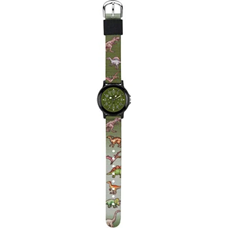 JACQUES FAREL Jungenuhr Jugend Armbanduhr Quarz Stoffband Grün Oliv Dino KSB 989 – Bild 2