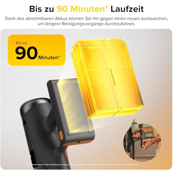 ROBOROCK H60 Ultra, Handstaubsauger mit 210 AW Saugleistung, flexibel, schwarz – Bild 3