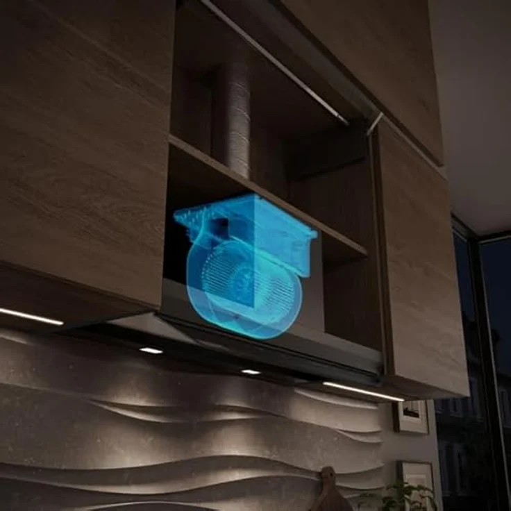 Siemens LJ67BDP60, iQ500 Integrierte Designhaube, 60 cm, Klarglas schwarz bedruckt, mattschwarz, mit Home Connect und dimmbarer LED-Beleuchtung – Bild 7