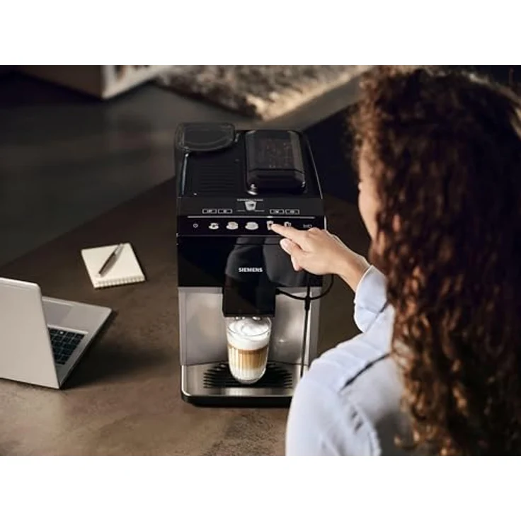 Siemens EQ500 TP511R01, Kaffeevollautomat mit CoffeeSelect Display, integriertem Milchsystem und Aromadouble Shot, Schwarz – Bild 8