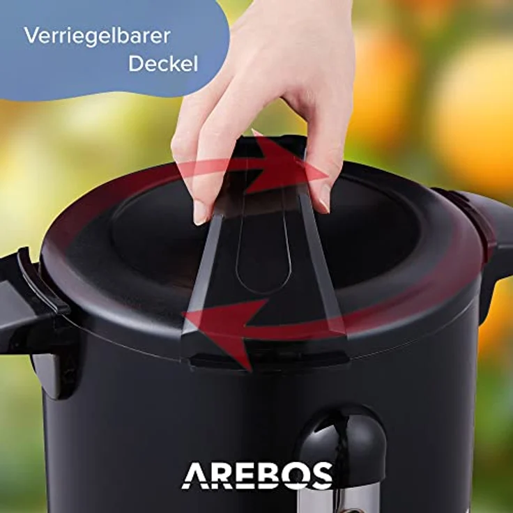 Arebos Glühweinkocher & Einkochautomat AR-HE-GKE88S, 8,8 L, Temperatureinstellung 30-110°C, Überhitzungsschutz, Edelstahl – Bild 4