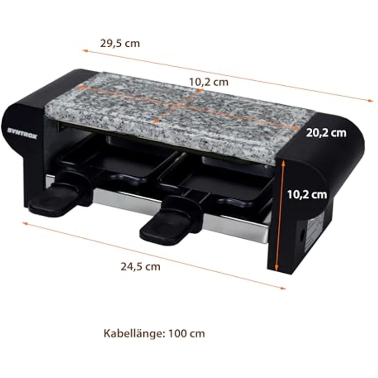 Syntrox RAC-350W Raclette-Grill, Antihaftbeschichtet, 350 Watt – Bild 8