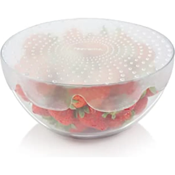 Tescoma Elastische Silikon-Deckel 4FOOD Set mit Ø 17 und 23 cm, flexible und luftdichte Abdeckungen – Bild 7