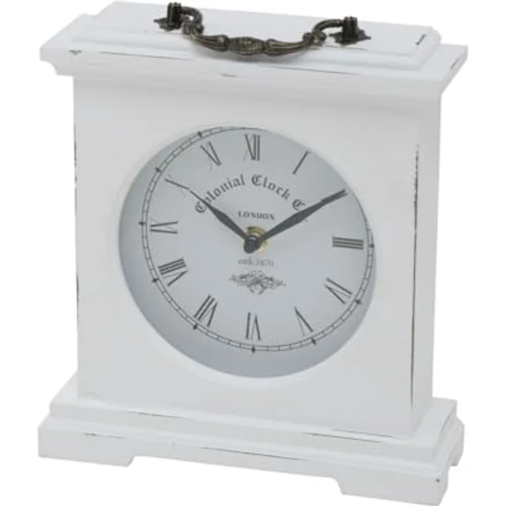 Boltze Tischuhr Betty (Farbe Weiß, Höhe 24 cm, für den Indoorbereich, Analoge Uhr, Dekoobjekt, Dekoration) 5231600, Normal