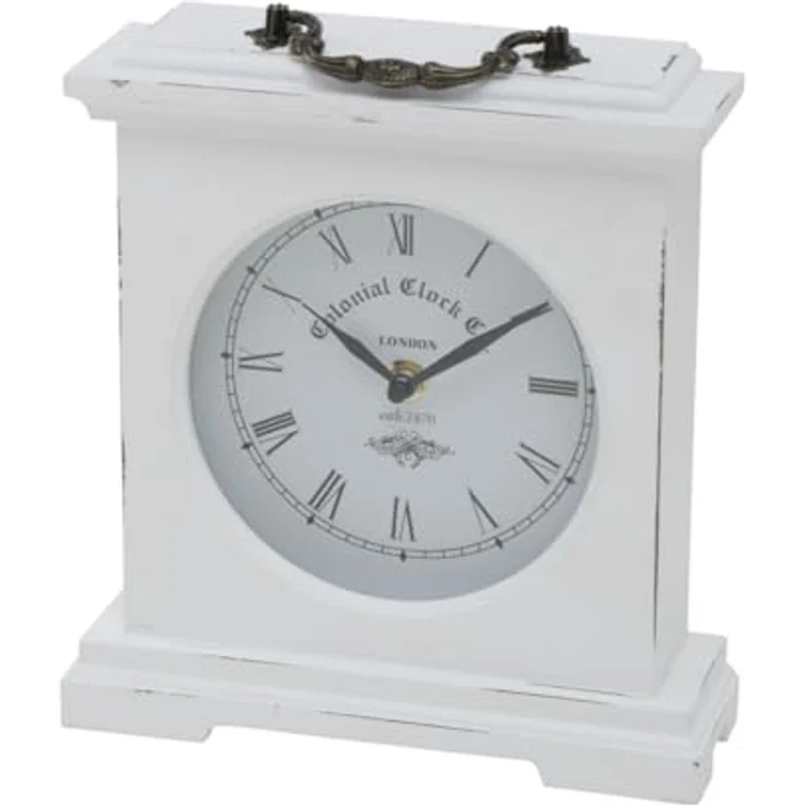 Boltze Tischuhr Betty (Farbe Weiß, Höhe 24 cm, für den Indoorbereich, Analoge Uhr, Dekoobjekt, Dekoration) 5231600, Normal – Bild 1