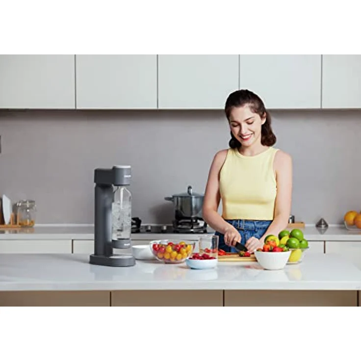 Philips Water GoZero Soda maker Lite ADD4901BK/10, Schwarz, 1-Liter-Wasserflasche, CO2-Zylinder für 60 Liter, Grau, ADD4901GR/10 – Bild 4