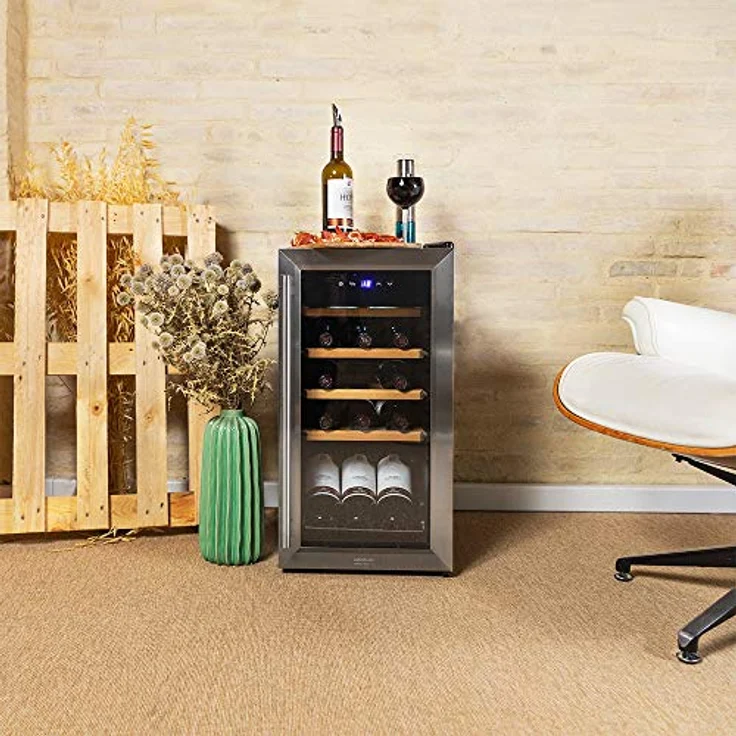 Cecotec Weinkühlschrank GrandSommelier 15000 Inox Compressor. 15 Flaschen mit Kompressor, der eine hohe Leistung garantiert. Einstellbare Temperatur und Touch-Bedienfeld – Bild 2