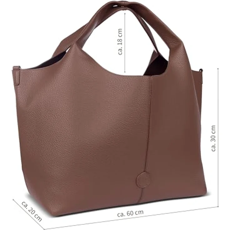 bugatti Zoe Shopper Tasche, 60 cm, braun, 100% Polyurethan, Schultertasche – Bild 2