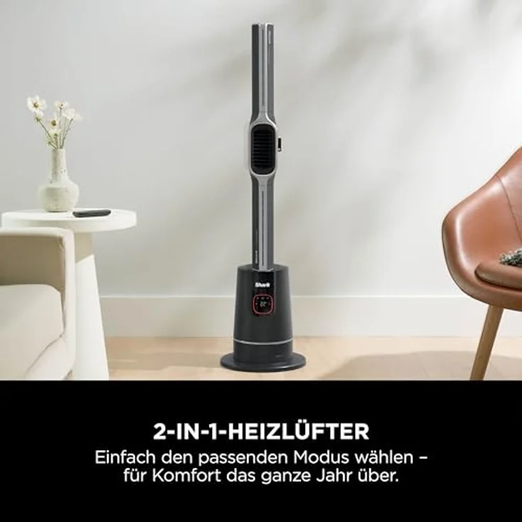 Shark TurboBlade Cool + Heat Ventilator, 2-in-1 Heizlüfter und Ventilator mit Fernbedienung, Schwarz, TH200EU – Bild 2