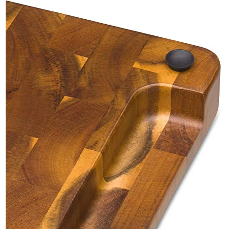 WMF Schneidebrett, XL 40 x 32 cm x 4 cm, Holz, Akazienholz, klingenschonend, große Arbeitsfläche, Stirnholzoptik – Bild 5