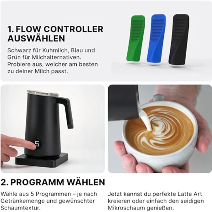 Subminimal Milchaufschäumer NanoFoamer Pro Gen2 Milchaufschäumer, Schwarz, 180ml Fassungsvermögen, 400 Watt, Lithium-Ionen Akku – Bild 8