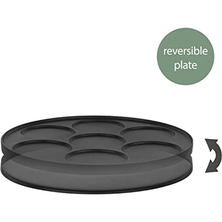 H.Koenig Crêpes, Mini, Pancakes, Thermostat bis 230 ° verstellbar, Antihaftbeschichtung, 1500 W, KREP56, Schwarz – Bild 4