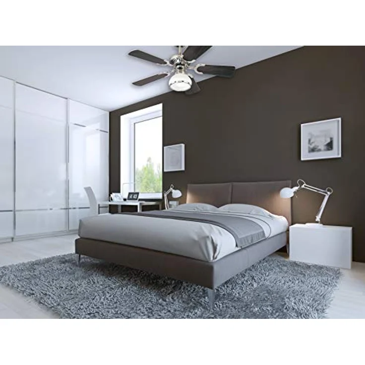 Westinghouse Lighting Deckenventilator, E27, Ausführung in dunklem Zinn|Chrom mit Wendeflügeln in Wengue|Weiß – Bild 6