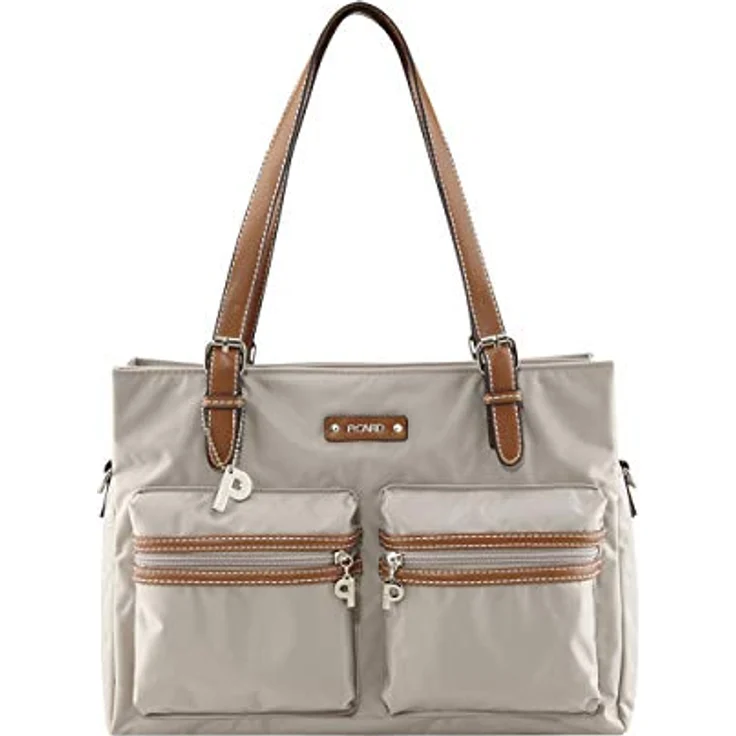 Picard Shopper Sonja, großer Einkaufstasche aus Nylon, grau, 3 A4-Fächer, abnehmbarer Schultergurt – Bild 5