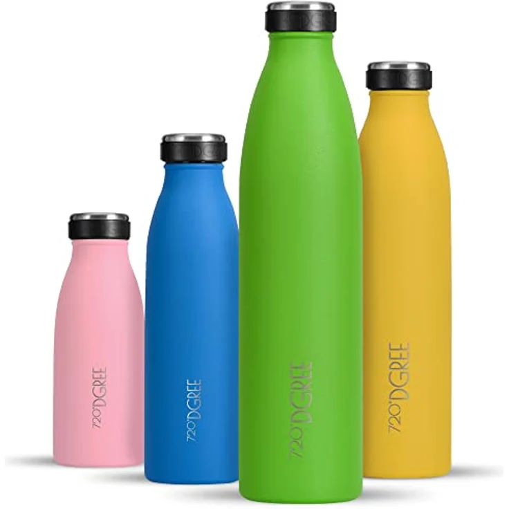 720°DGREE Edelstahl Trinkflasche “milkyBottle”, 750ml, BPA-frei, auslaufsicher, kohlensäuregeeignet, thermoisoliert für Sport, Uni, Schule, Fitness, Outdoor, Camping – Bild 1