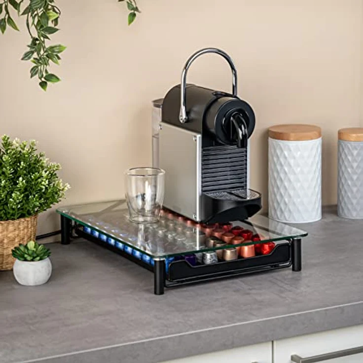 bremermann Kapselspender Kaffeekapselbox, Kapselhalter, transparente Glasplatte 60x Nespresso – Bild 2