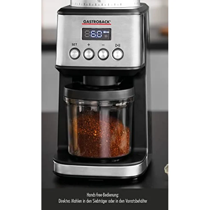 Gastroback 42643 Design Kaffeemühle Digital Schwarz – Bild 3