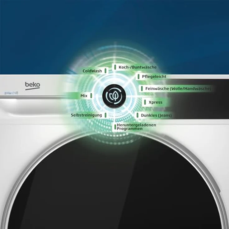 Beko BM3WFU3741X freistehende Waschmaschine, EnergySpin, Dampffunktion, Hygiene+, Coldwash, 7 kg, Weiß – Bild 2