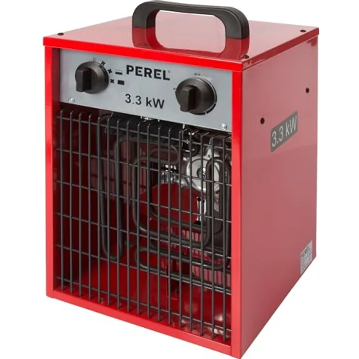 Perel heizlüfter 3300W-1650W IP24 44 x 31 cm stahlrot, Heizlüfter