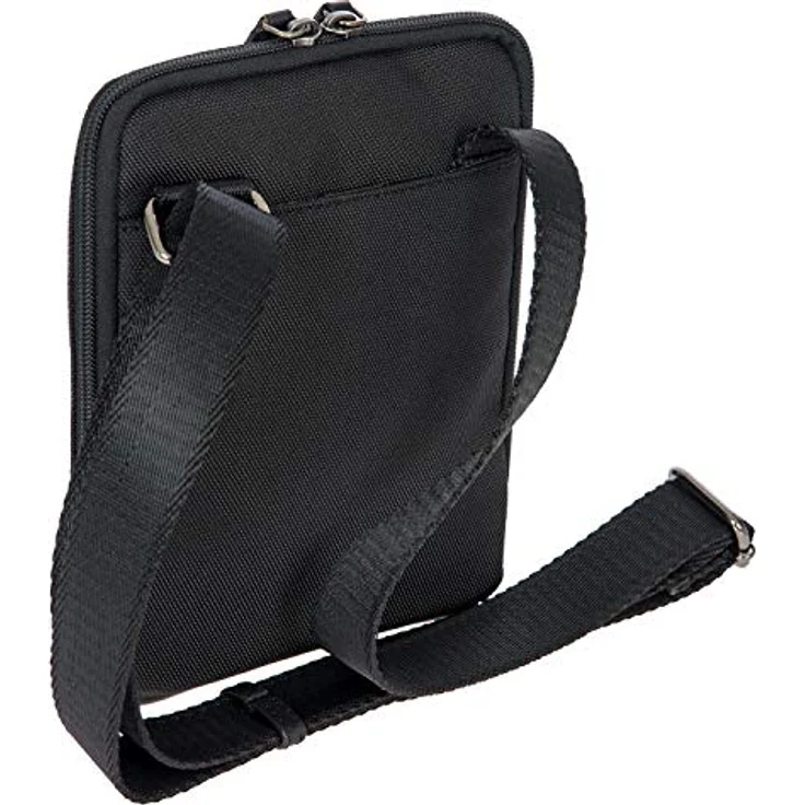 Brics Monza Handtasche, kompakte Schultertasche aus Leder und Nylon, Schwarz, mit organisiertem Innenraum und verstellbarem Schultergurt – Bild 3